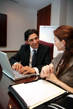 two people in a meeting