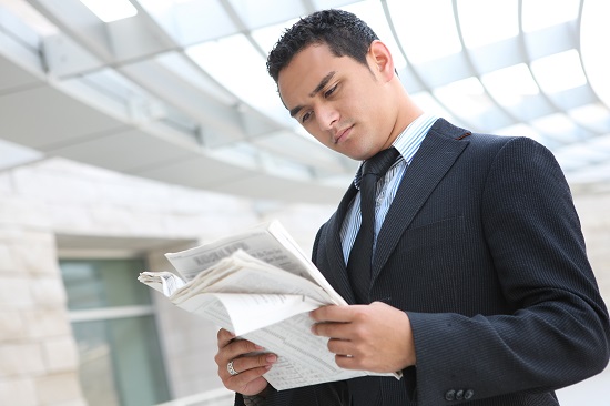 Man reading papers