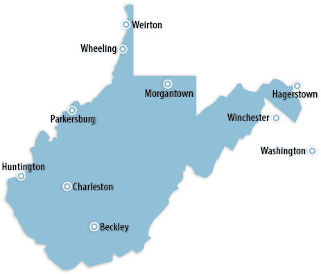 West Virginia Area Map