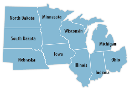 Midwest Area Map