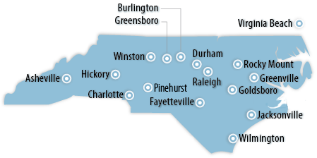 North Carolina Area Map