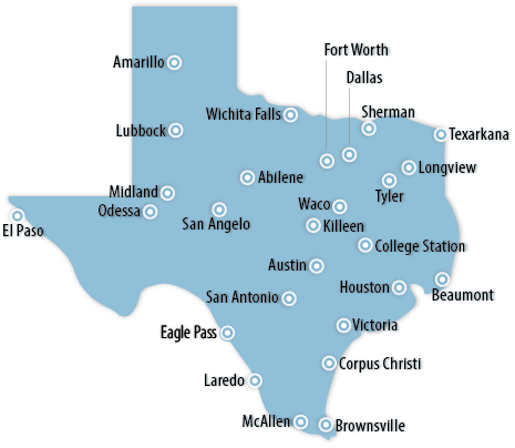 Texas Area Map